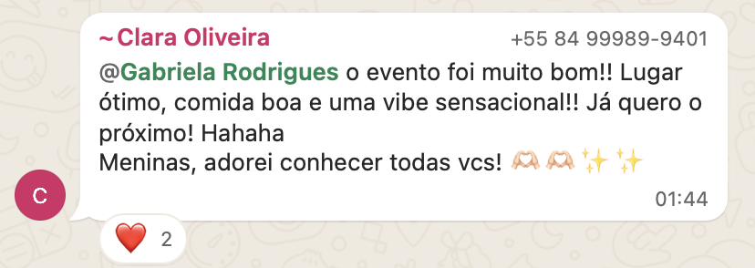 WhatsApp feedback 3 - Grupo G.I.N.G.A